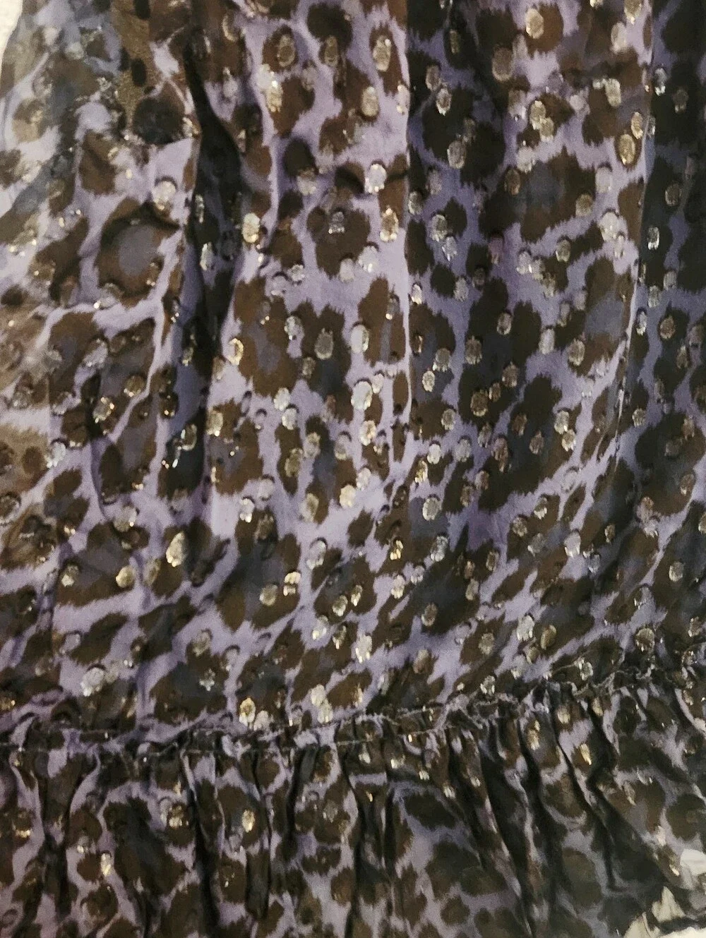 Kate Spade Blue Leopard Blouse XS